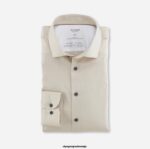 OLYMP oblačila 2DD6J821 level five 24/7 body fit, business shirt, modern kent, natural