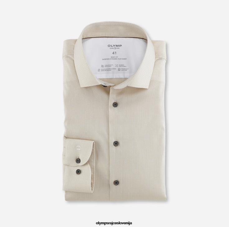 olymp_oblacila_2dd6j821_level_five_24_7_body_fit_business_shirt_modern_kent_natural.jpg OLYMP oblačila 2DD6J821 level five 24/7 body fit, business shirt, modern kent, natural - Image 1