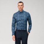 OLYMP oblačila 2DD6J82 št. six super slim, poslovna srajca, moderni kent, marine