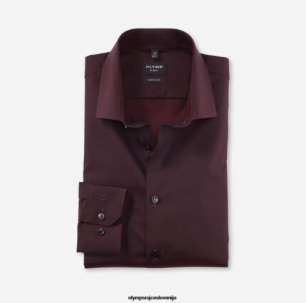 OLYMP oblačila 2DD6J83 št. six super slim, poslovna srajca, moderen kent, temno rdeča