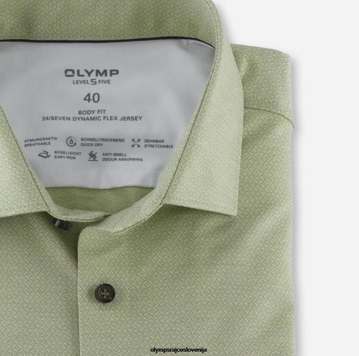 OLYMP oblačila 2DD6J876 level five 24/7 body fit, poslovna srajca, ekstra dolgi dolgi rokavi, moderni kent, limeta zelena - Image 2