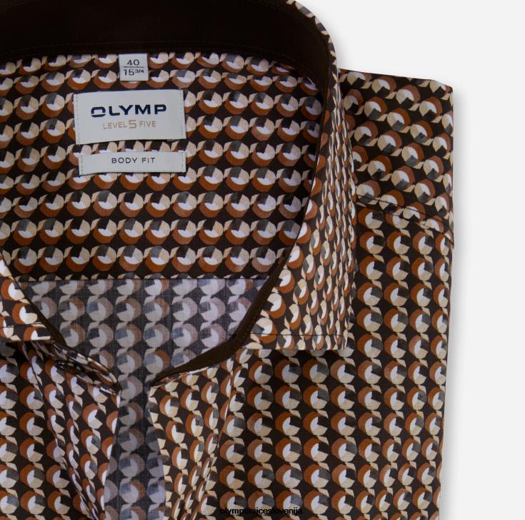 OLYMP oblačila 2DD6J886 level five fit, poslovna srajca, ekstra dolgi dolgi rokavi, royal kent, rjava - Image 2