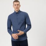 OLYMP oblačila 2DD6J893 level five 24/7 body fit, poslovna srajca, ekstra dolgi dolgi rokavi, moderni kent, marine