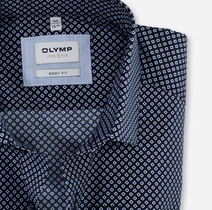 OLYMP oblačila 2DD6J906 level five body fit, poslovna srajca, dolgi rokavi, zelo dolgi, moderni kent, modra - Image 2