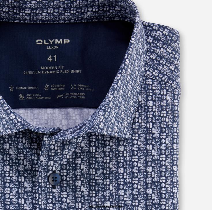 OLYMP oblačila 2DD6J925 luxor 24/seven modern fit, poslovna srajca, modern kent, marine - Image 2