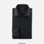OLYMP oblačila 2DD6J964 luxor 24/seven modern fit, poslovna srajca, global kent, črna