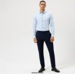 OLYMP oblačila 2DD6J98 št. six 24/7 super slim, poslovna srajca, moderna kent, modra - Image 2