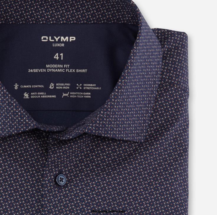 OLYMP oblačila 2DD6J998 luxor 24/seven modern fit, poslovna srajca, global kent, rdečkasto rjava - Image 2